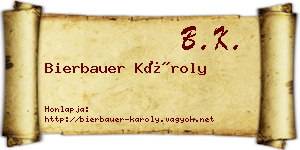 Bierbauer Károly névjegykártya