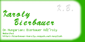 karoly bierbauer business card